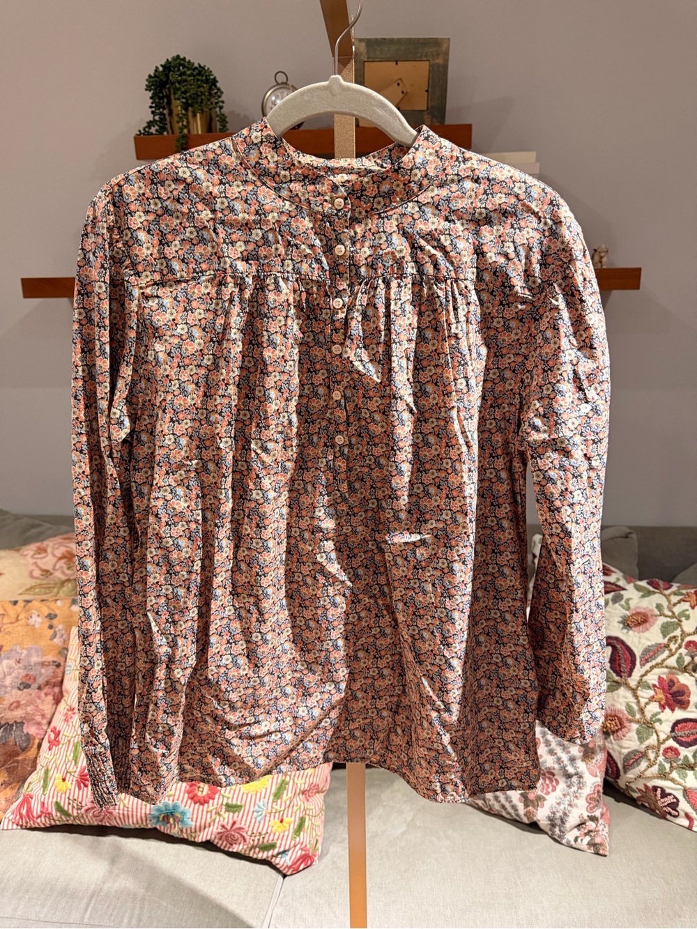 ba&sh Floral Cotton Blouse Size 2 / US 6 Boho Prairie Top
